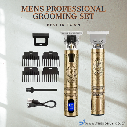 Professional Hair Trimmer w/ LED Display & Adjustable Combs