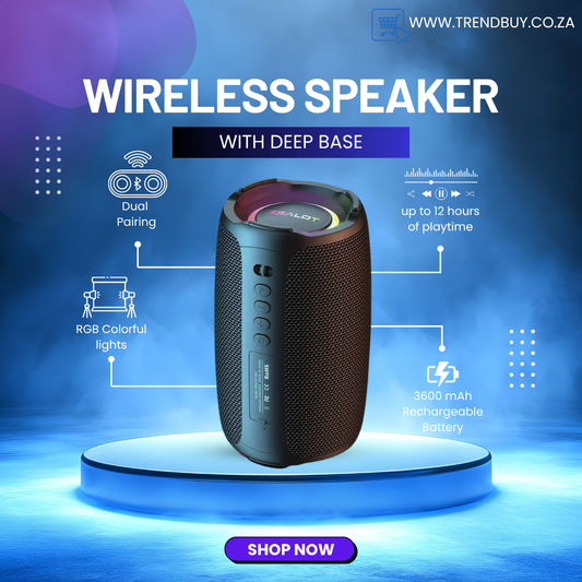 20W Rechargeable Bluetooth Speaker with Deep Bass + Dual Pairing + Light Show