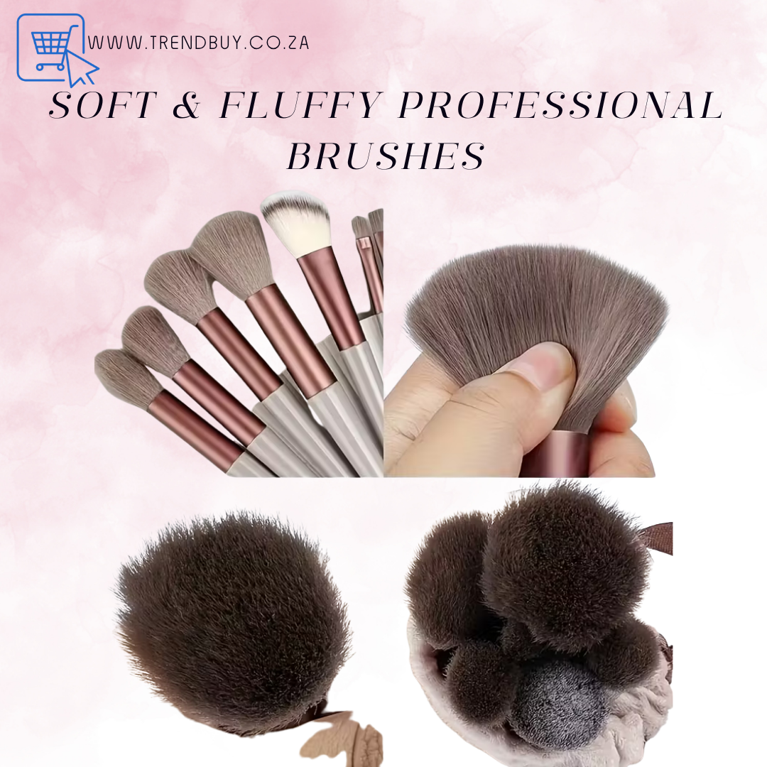 13-Piece Soft Nude Makeup Brush Set + Blending Sponge